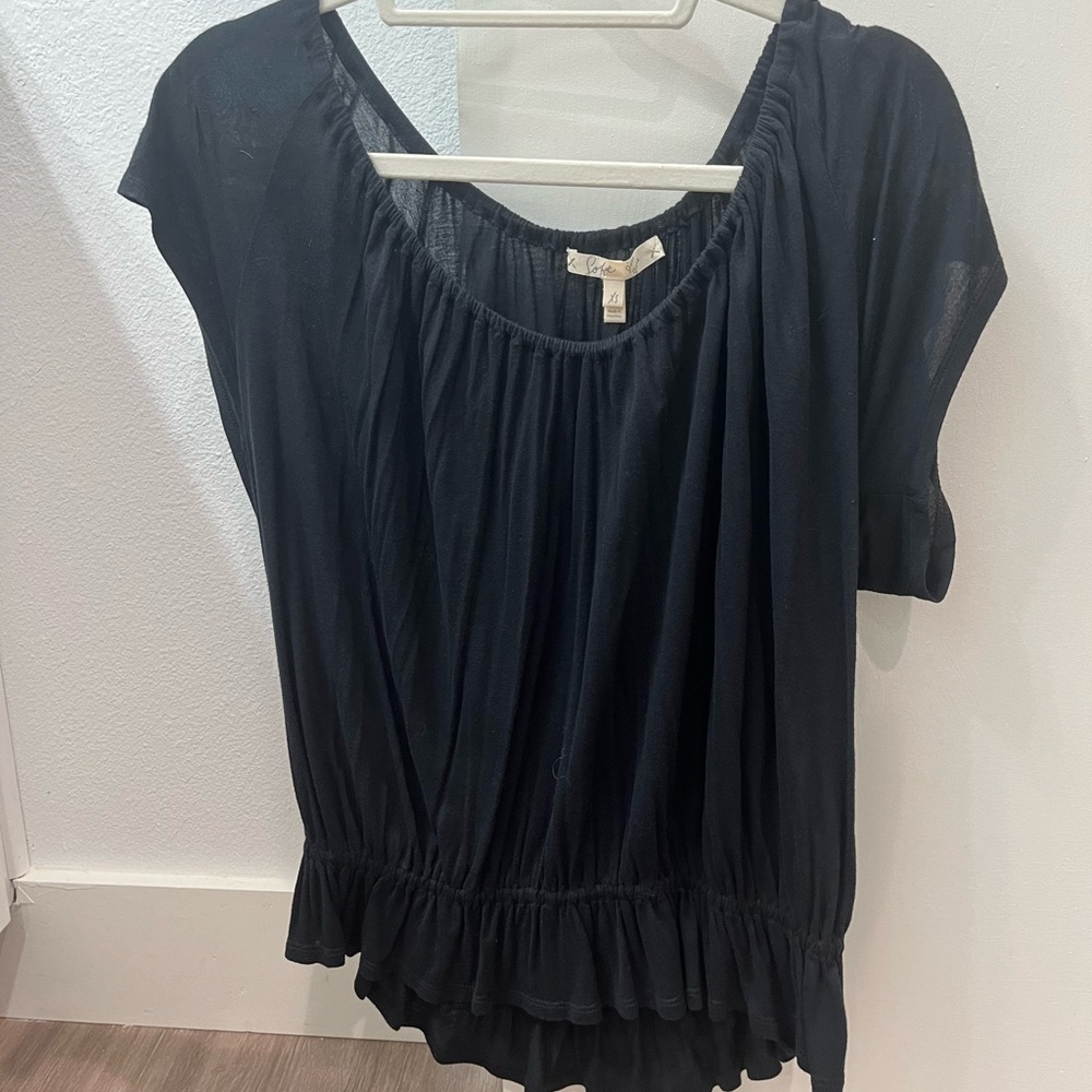 Black T-Shirt Style Blouse